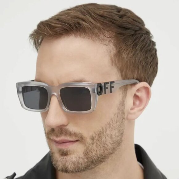 Off-White Men Sunglasses Grey Crystal Square OERI125 HAYS 0907 NEW AUTHENTIC - Picture 10 of 13